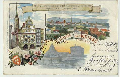 Postkarte aus Neisse 1899