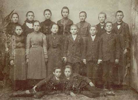 Klassenfoto einer polnischen Schulklasse im Ruhrgebiet um 1900